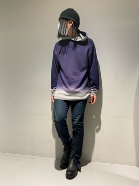 「KMRii（ケムリ）のアイテム（ブーツ）」を使った、☹MASATO☻さん（メンズ・175cm）の冬コーディネート