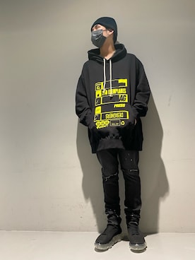 「PURPLE（パープル）のアイテム」を使った、☹MASATO☻さん（メンズ・175cm）の冬コーディネート