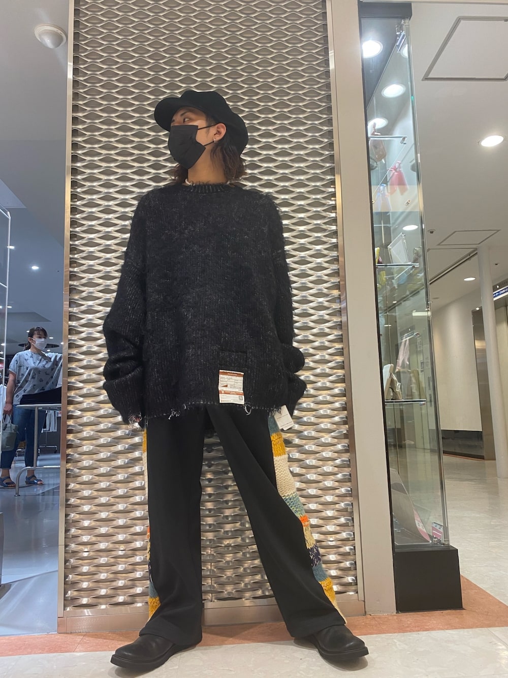 「ROYAL FLASH、名古屋、名古屋PARCO、Maison MIHARA YASUHIRO、incarnation、amok、キャスケット、ニット、お洒落さんとつながりたい、ビッグシルエット」｜「ISAMU KATAYAMA BACKLASHのアイテム（帽子、ブラック系）」を使った、☹MASATO☻さん（メンズ・175cm）の夏コーディネートの1枚目の写真