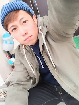 「OLD NAVY（オールドネイビー）のアイテム（モッズコート）」を使った、SHINさん（メンズ・156cm）の冬コーディネート