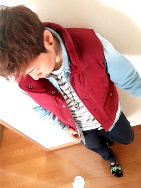 「Marc by Marc Jacobs（マークバイマークジェイコブス）のアイテム（ピアス（片耳用））」を使った、SHINさん（メンズ・156cm）の冬コーディネート