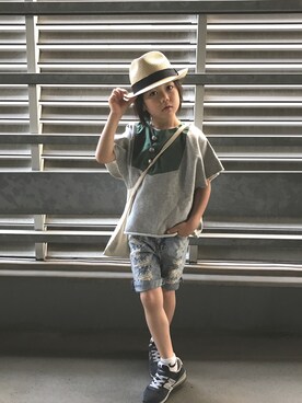 「NEW BALANCE（ニューバランス）の◆new balance KV996（スニーカー）」を使った、SONAREさん（キッズ・110cm）の夏コーディネート