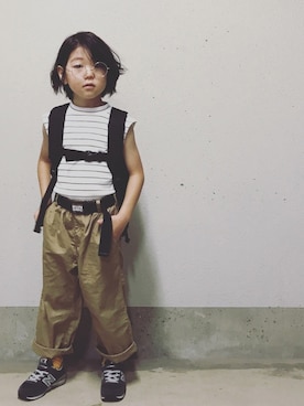 「NEW BALANCE（ニューバランス）の◆new balance KV996（スニーカー）」を使った、SONAREさん（キッズ・110cm）の夏コーディネート