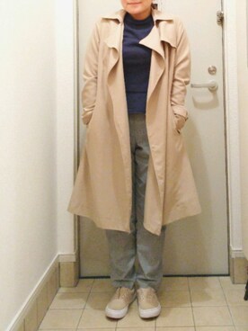 トレンチコートを使った チェックパンツ の人気ファッションコーディネート Wear