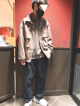 「息子コーデ」｜「アイテム（ジャケット/アウター）」を使った、saoさん（レディース・154cm）の秋コーディネート
