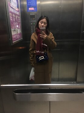 「アイテム（その他トップス、ブラウン系）」を使った、花瓣雨点点串串さん（レディース・164cm）の冬コーディネート