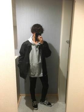 「SPINNS（スピンズ）のアイテム（その他アウター）」を使った、あーさん（メンズ・168cm）の冬コーディネート