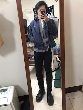 「TOPMAN（トップマン）のアイテム（Tシャツ/カットソー）」を使った、Canさん（メンズ・177cm）の秋コーディネート
