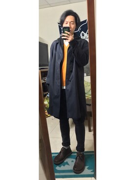 「Yves Saint Laurent（イヴサンローラン）のアイテム（ベスト）」を使った、Canさん（メンズ・177cm）の冬コーディネート