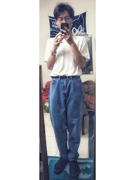 「TOPMAN（トップマン）のアイテム（Tシャツ/カットソー）」を使った、Canさん（メンズ・177cm）の春コーディネート