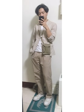 「CONVERSE（コンバース）のALL STAR HI（スニーカー）」を使った、Canさん（メンズ・177cm）の秋コーディネート