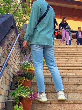 「RAGEBLUE（レイジブルー）のアイテム（パンツ、ブルー系）」を使った、S   H   Uさん（メンズ・170cm）の夏コーディネート