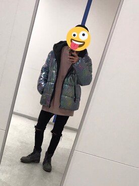 「FOREVER 21（フォーエバー トゥエンティーワン）のアイテム（ダウンジャケット/コート）」を使った、Kさん（メンズ・172cm）の冬コーディネート