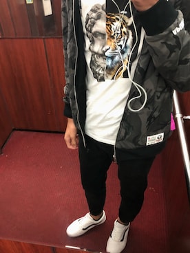 「AAPE BY A BATHING APE（エーエイプバイアベイシングエイプ）のアイテム（ジャケット/アウター）」を使った、SHAOさん（メンズ・187cm）の夏コーディネート