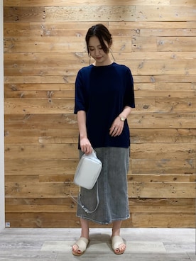 「アイテム（ボディバッグ/ウエストポーチ、シルバー系）」を使った、kaoruko*さん（レディース・164cm）の夏コーディネート