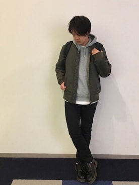 「Dr. Martens（ドクターマーチン）のDr.Martens (ドクターマーチン)/1461 3EYE GIBSON SHOES（その他シューズ）」を使った、Yoshimasaさん（メンズ・165cm）の冬コーディネート