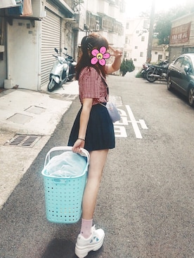 「WC（ダブル シー）のアイテム（シューズ）」を使った、花さん（レディース・165cm）の秋コーディネート