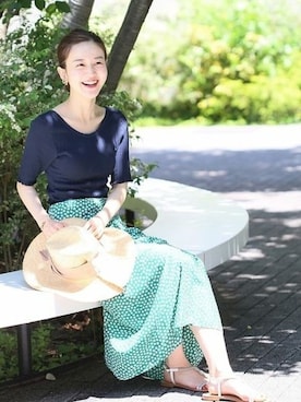 「IENA」｜「アイテム（帽子）」を使った、endoさん（レディース・162cm）の夏コーディネート