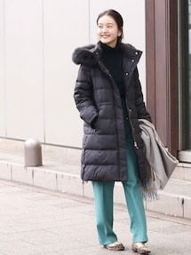 IENA（イエナ）の「P/タフタ ロングダウン コート◇（ダウンジャケット
