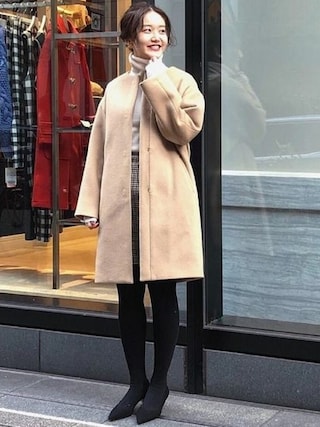 IENA（イエナ）の「二重織りシャルムノーカラーコート◇（ノーカラー