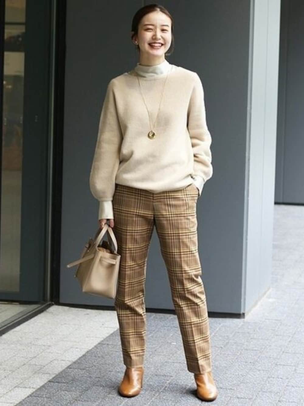 IENA イエナ チェックスティックパンツ IENA チェックスティックパンツ ブラウン×ブルー×ホワイト イエナ 34