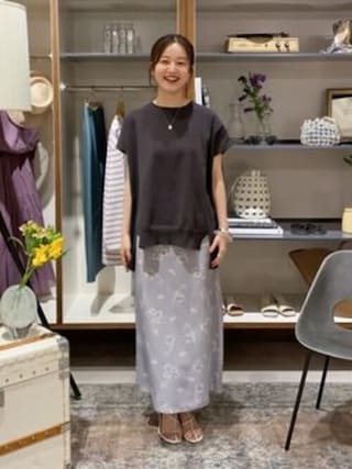 IENA（イエナ）の「コットンストレッチ ワイドクルーネックプル