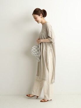 「IENA（イエナ）のアイテム（帽子）」を使った、endoさん（レディース・162cm）の夏コーディネート