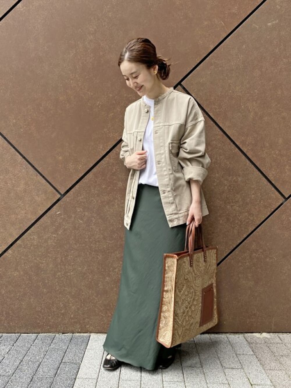 yu_u♬さま美品＊イエナ　カラーチノリメイクルーズブルゾン　36ゆったり IENA イエナ カラーチノリメイクルーズブルゾン デニム