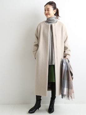 「IENA」｜「アイテム（その他アウター）」を使った、endoさん（レディース・162cm）の秋コーディネート
