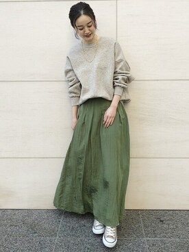 「IENA」｜「アイテム（スウェット）」を使った、endoさん（レディース・162cm）の冬コーディネート