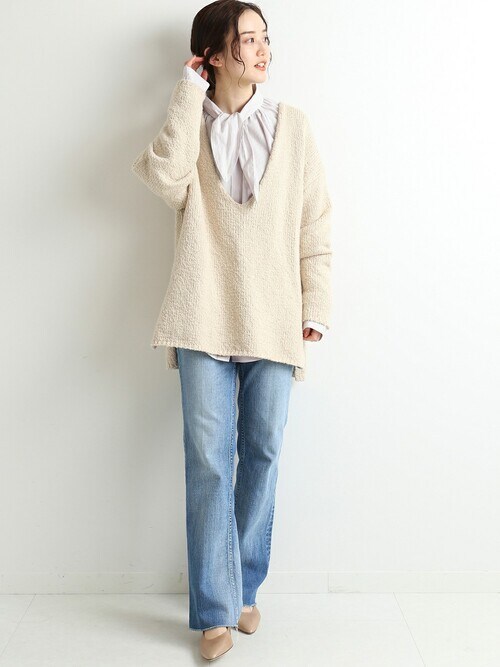 IENA イエナ ロービングコットンVネックプルオーバー IENA - IENA イエナ ロービングコットンVネックプルオーバーの通販 by