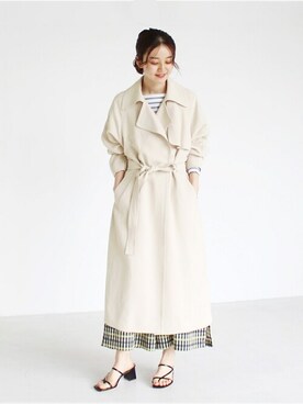 「IENA」｜「アイテム（その他アウター）」を使った、endoさん（レディース・162cm）の春コーディネート