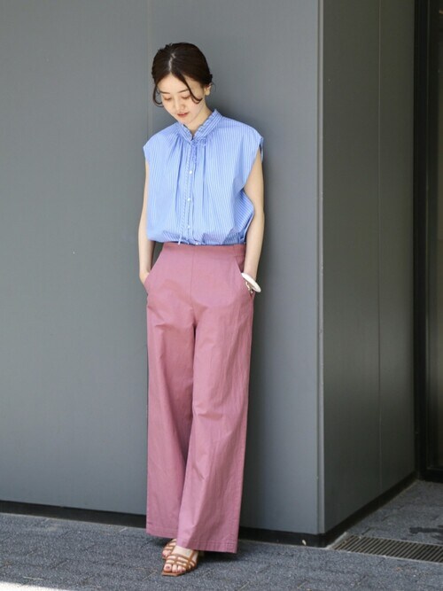 ♡極美品♡ IENA ストライプフリルノースリーブブラウス◆ IENA（イエナ）の「ストライプフリルノースリーブブラウス◇（シャツ