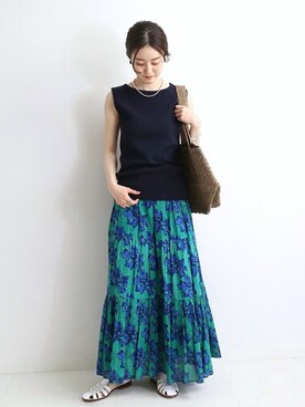大阪超高品質 IENA SARA スカート FLOWER BIG MALLIKA ロングスカート
