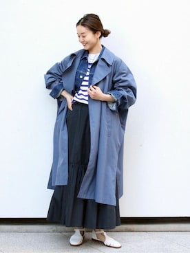 「IENA」｜「アイテム（トレンチコート）」を使った、endoさん（レディース・162cm）の冬コーディネート