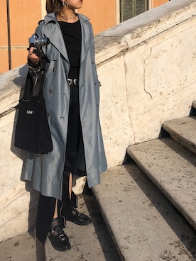 「blue」｜「アイテム（モカシン/デッキシューズ）」を使った、RioKさん（レディース・172cm）の秋コーディネート
