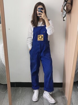 「休闲」｜「アイテム（サロペット/オーバーオール）」を使った、marinazzmyさん（レディース・165cm）の夏コーディネート