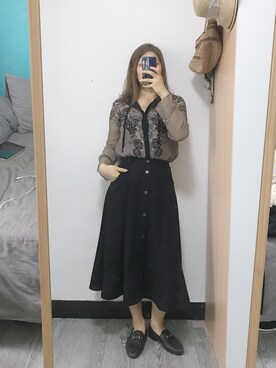 「盐系风格」｜「アイテム（ローファー）」を使った、marinazzmyさん（レディース・165cm）の夏コーディネート