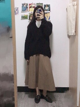 「基础款」｜「アイテム（ローファー）」を使った、marinazzmyさん（レディース・164cm）の秋コーディネート