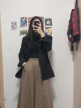 「盐系风格」｜「アイテム（スカート）」を使った、marinazzmyさん（レディース・164cm）の秋コーディネート