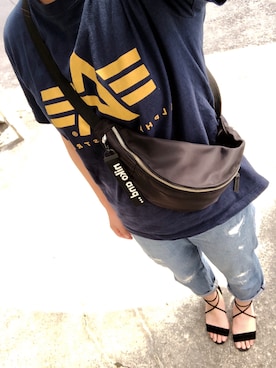 「Alpha Industries（アルファインダストリーズ）のアイテム（トップス）」を使った、あやさん（レディース・163cm）の夏コーディネート
