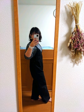 「LAKOLE（ラコレ）のアイテム（オールインワン・サロペット）」を使った、chiyoさん（レディース・157cm）の春コーディネート