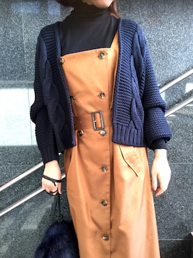 カーディガン ボレロを使った トレンチワンピース の人気ファッションコーディネート Wear