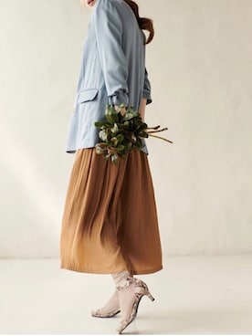 「YECCA VECCA（イェッカヴェッカ）のロングテーラードジャケット　＊（テーラードジャケット）」を使った、YECCAVECCAさん（レディース・157cm）の春コーディネート