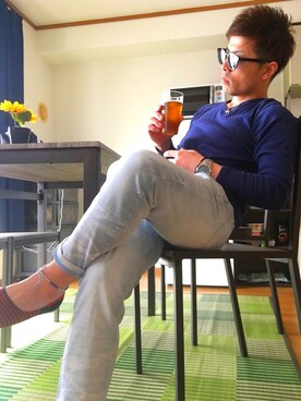 「semantic design（セマンティックデザイン）のアイテム」を使った、kさん（メンズ・163cm）の夏コーディネート