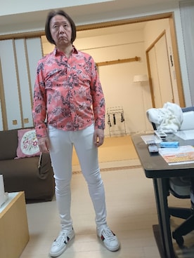 「Buffalo Bobs（バッファローボブズ）のアイテム（パンツ）」を使った、TAOsanさん（メンズ・172cm）の春コーディネート