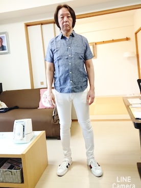 「Buffalo Bobs（バッファローボブズ）のアイテム（パンツ）」を使った、TAOsanさん（メンズ・172cm）の春コーディネート