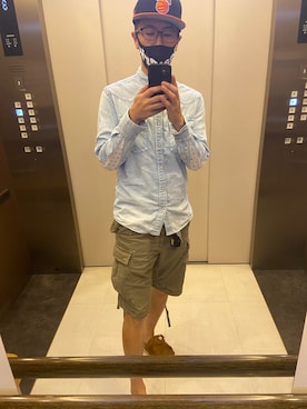 「VISVIM（ビズビム）のアイテム（カーゴパンツ）」を使った、ただしーにさん（メンズ・178cm）の春コーディネート