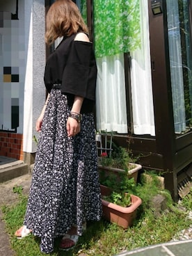 「全身黒」｜yangさん（レディース・155cm）の夏コーディネート