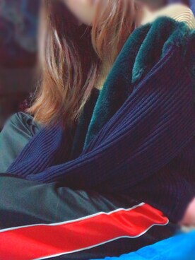 「MURUA（ムルーア）のMIXバイカラーKNIT（ニット/セーター、グリーン系）」を使った、Aya Imaiさん（レディース・159cm）の秋コーディネート